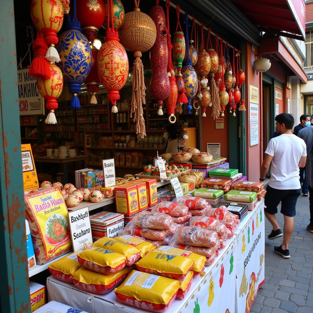 Southeast Asian products displayed in a Turku market