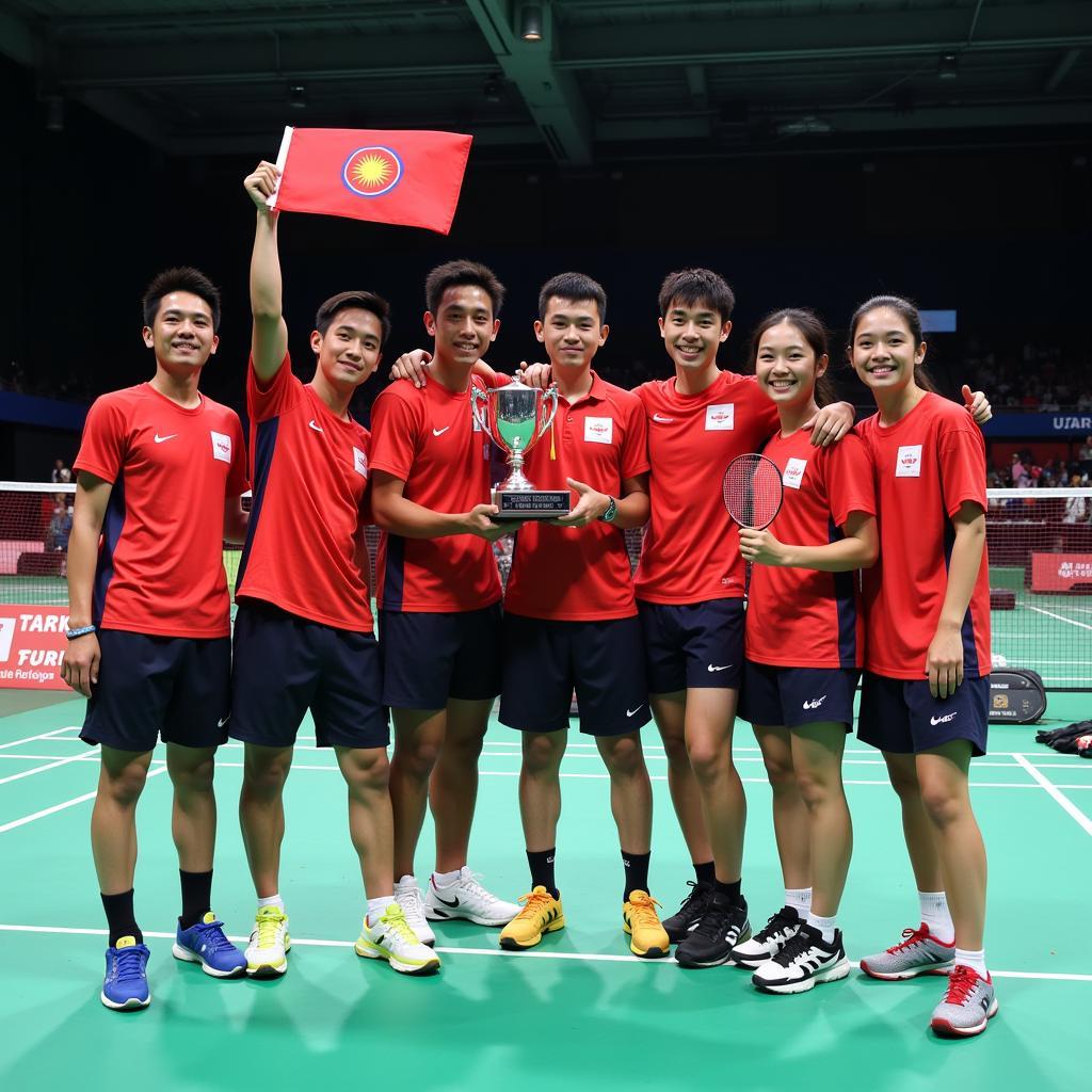 ASEAN Select Badminton Team Celebrating Championship Win