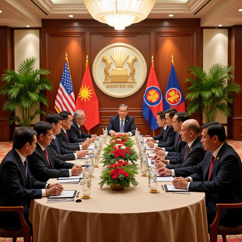 Leaders of ASEAN member states meeting at a summit