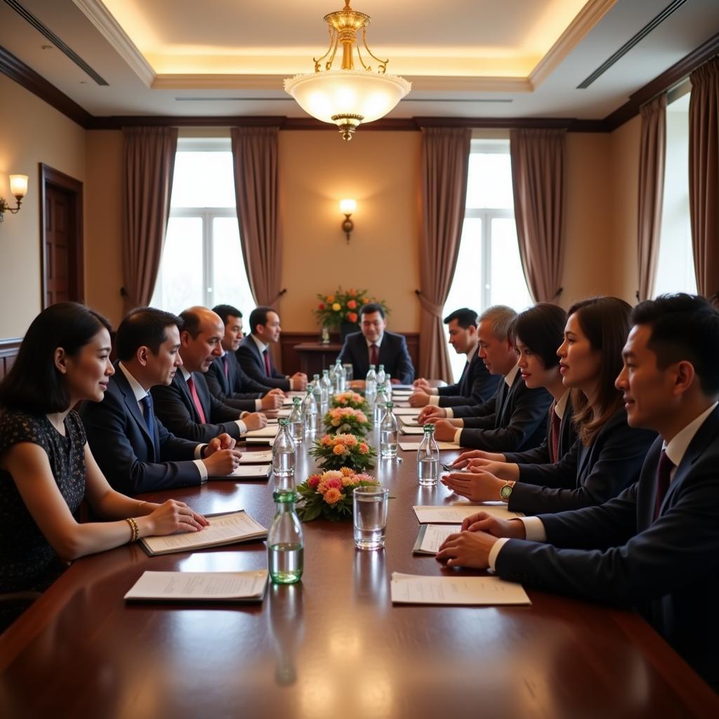 Representatives from ASEAN and the UK meeting to discuss shared challenges