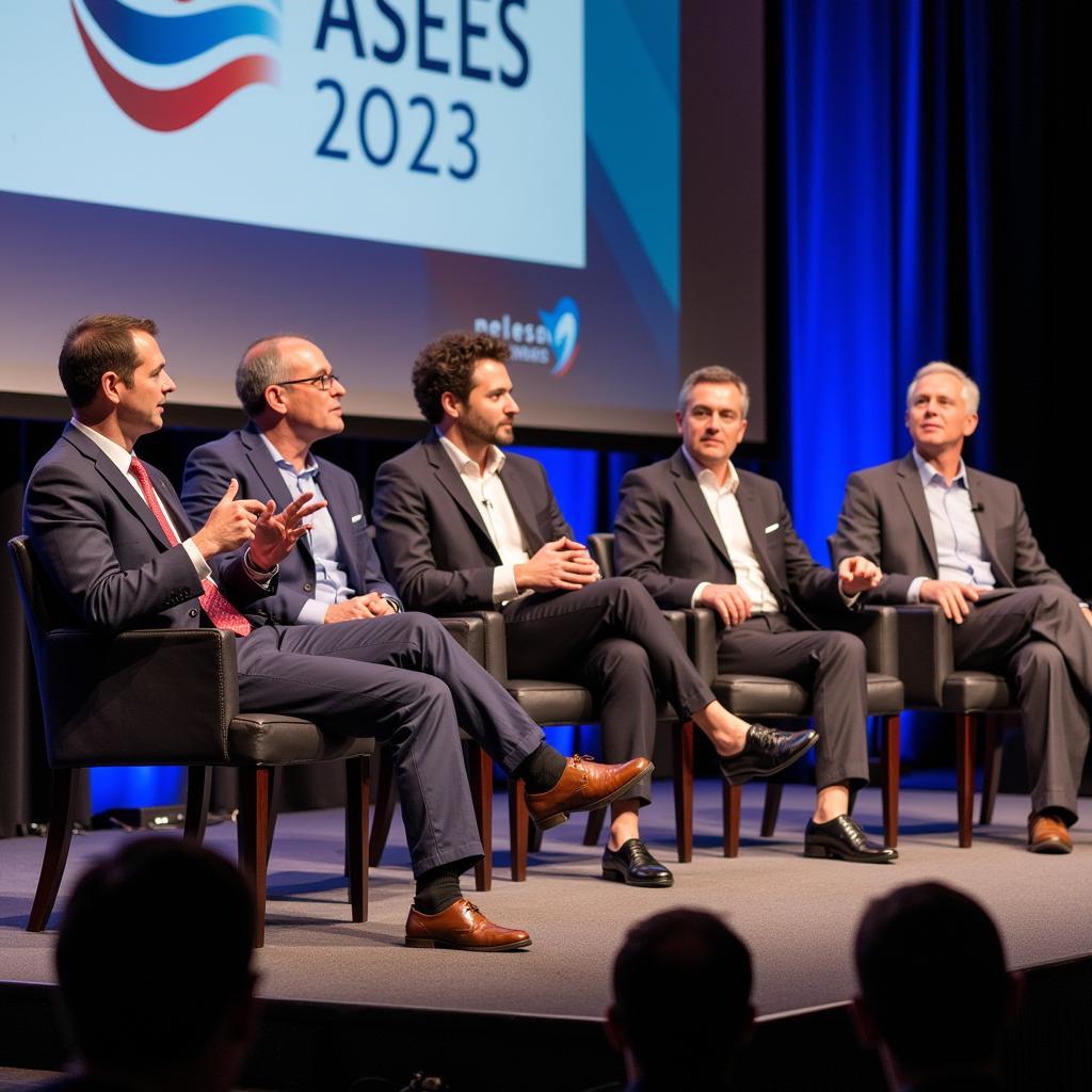 Experts discussing key themes at an ASEES 2023 panel