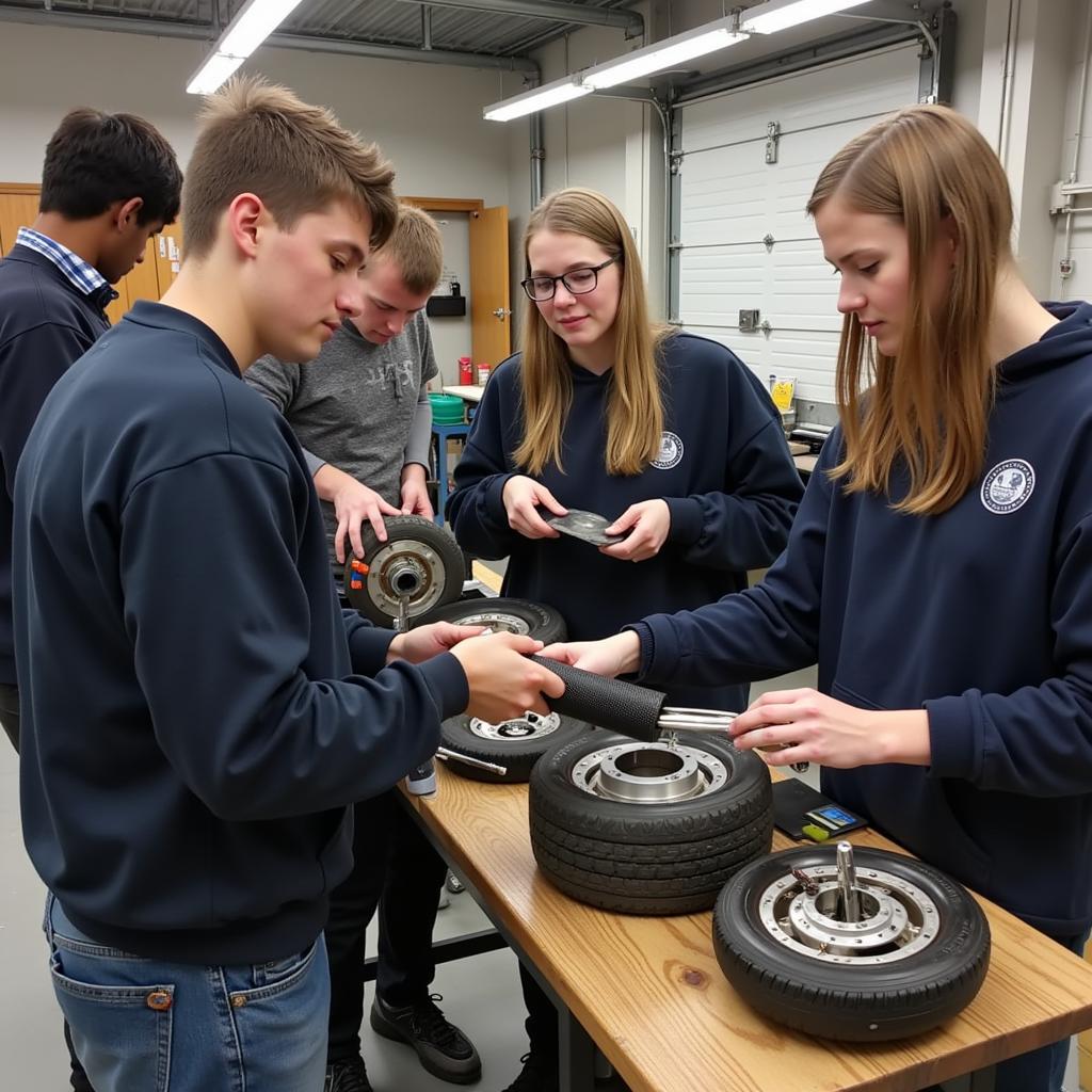 Automotive Students Working in a Shop