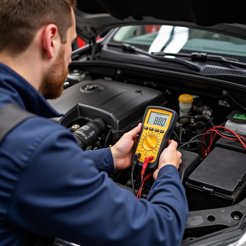 Automotive Technician Troubleshooting Electrical System