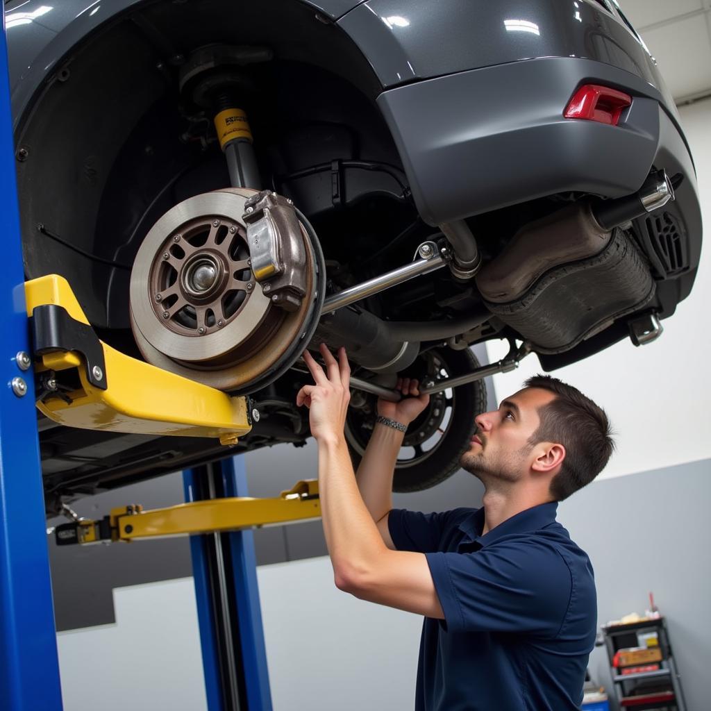 Car Undergoing 109-Point Inspection