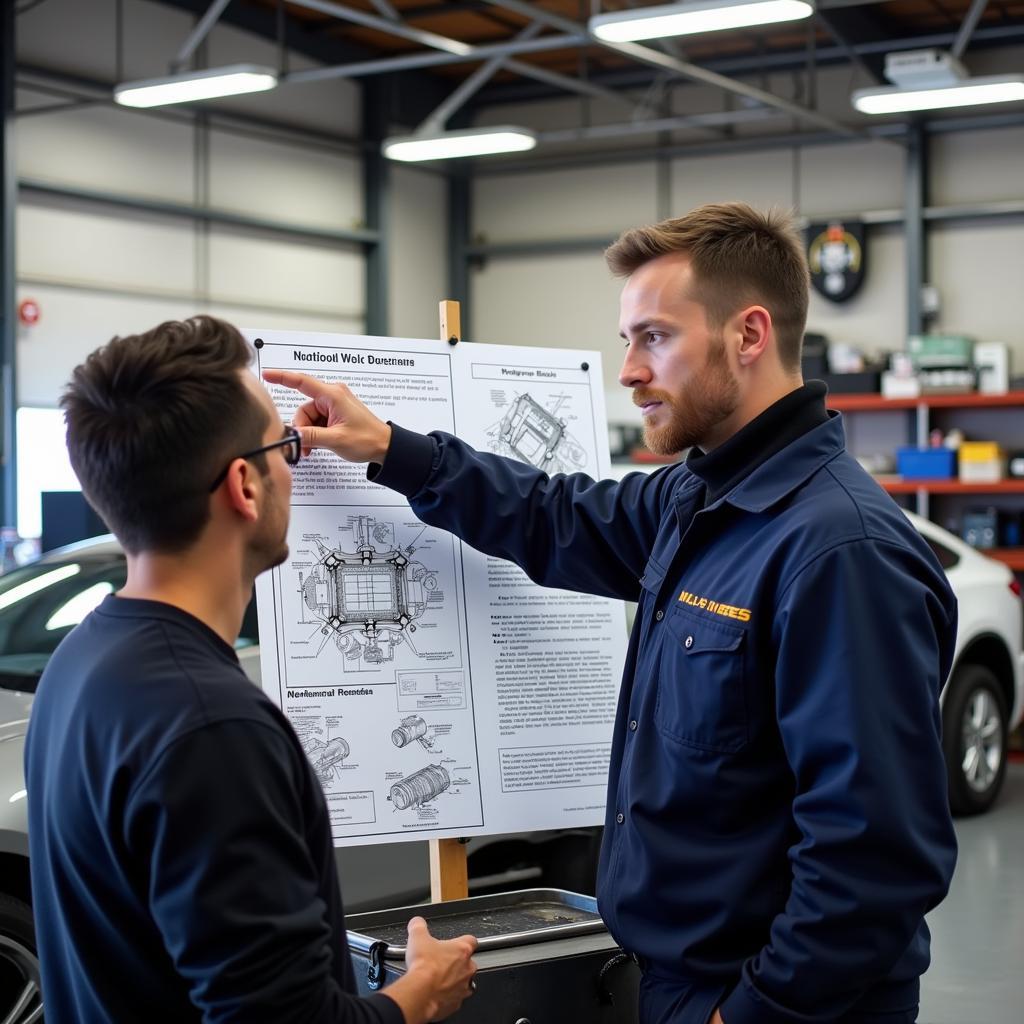 Customer Interacting with an ASE Certified Mechanic in 95119