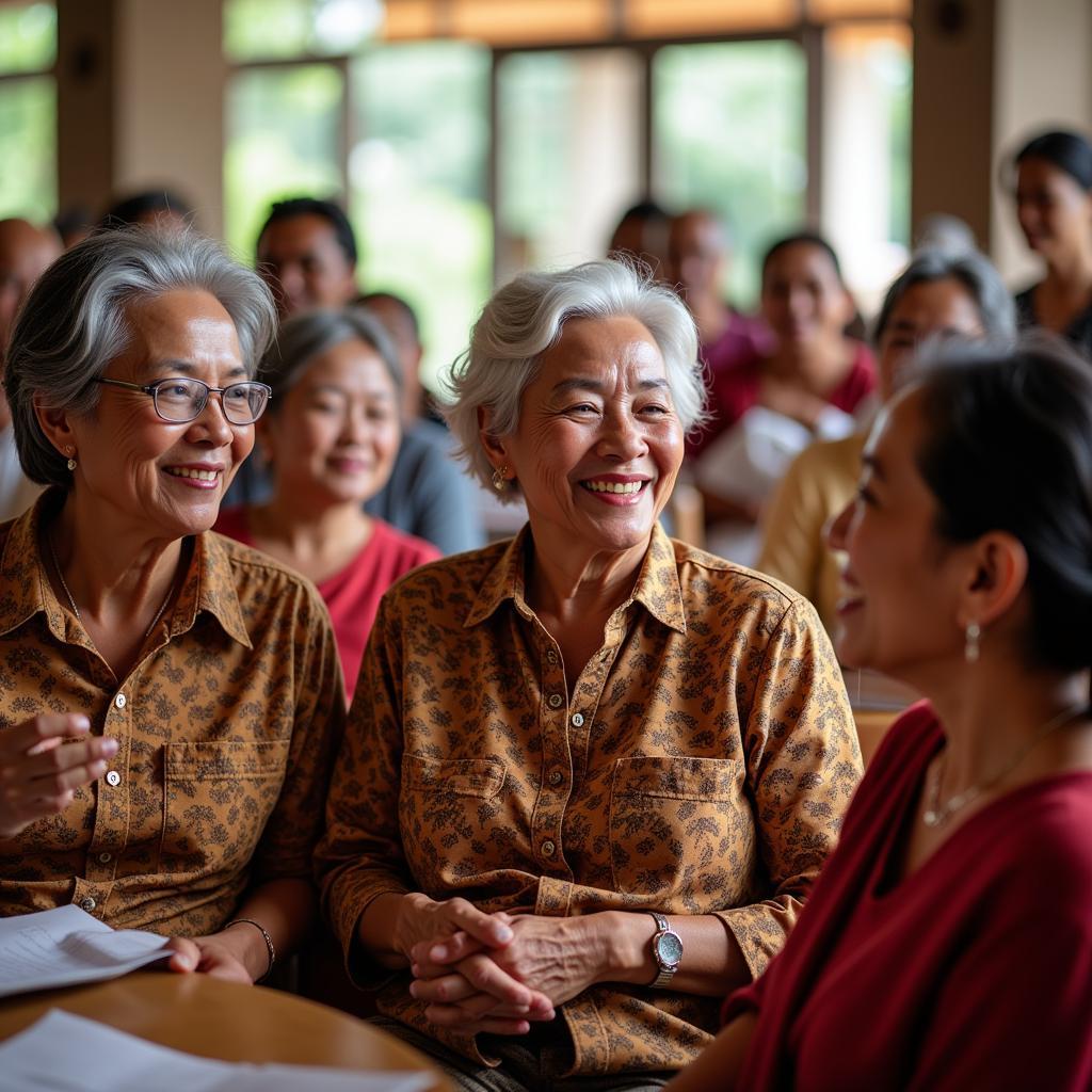 Elderly ASEAN citizens engaging in community activities.