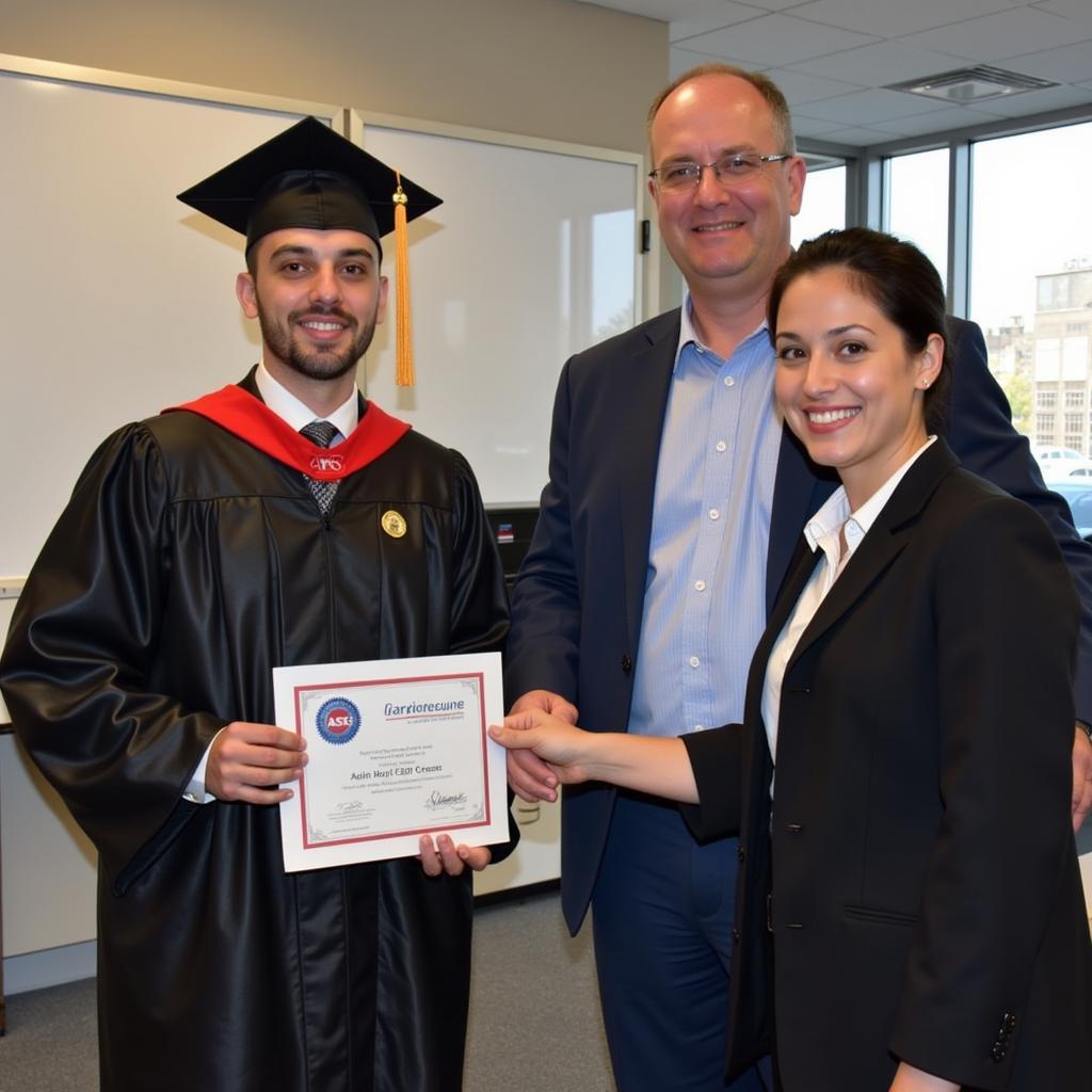 Graduate Receiving ASE Certification