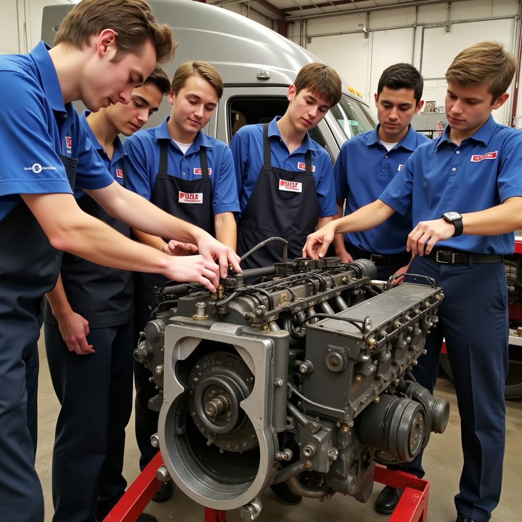 Group of Diesel Mechanics in Training