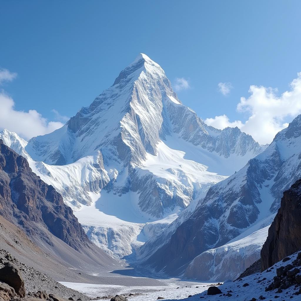 K2 peak dominating the Karakoram mountain range