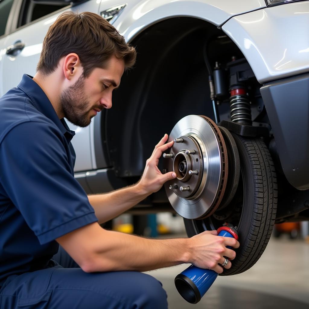 Mechanic Working on Brake System Hands-on Training