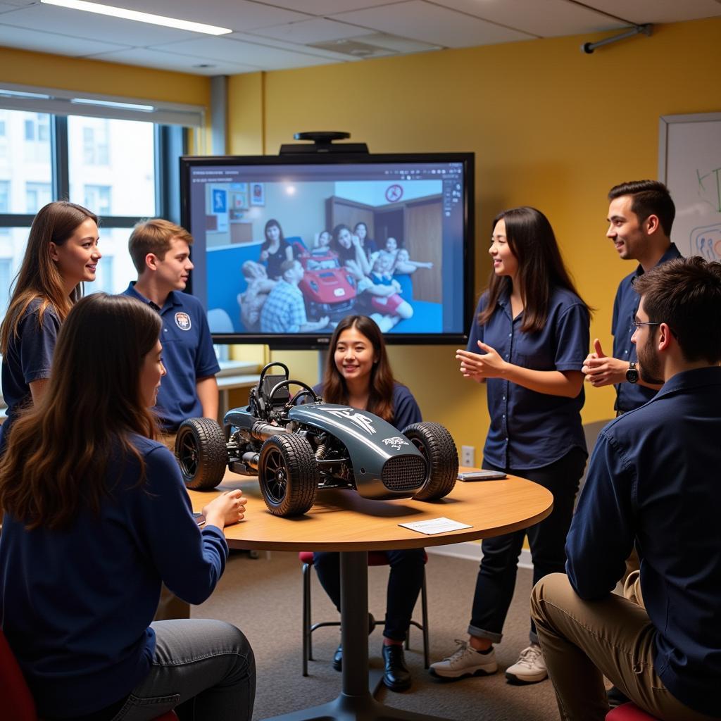 MIT students presenting an automotive project