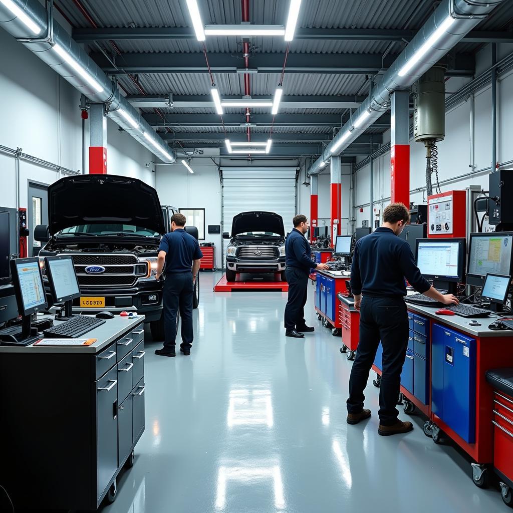 Modern Auto Repair Shop with Diagnostic Equipment