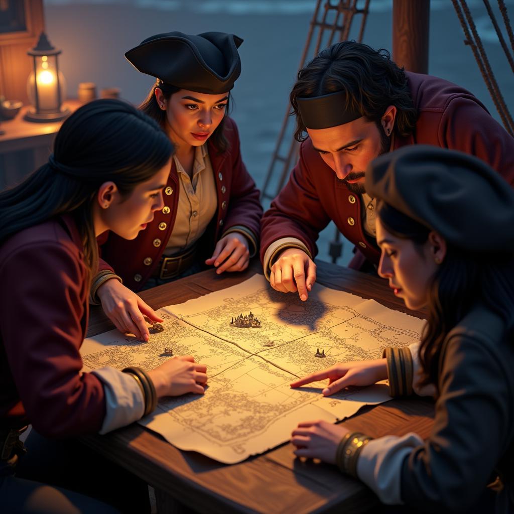 Reading a treasure map in Sea of Thieves