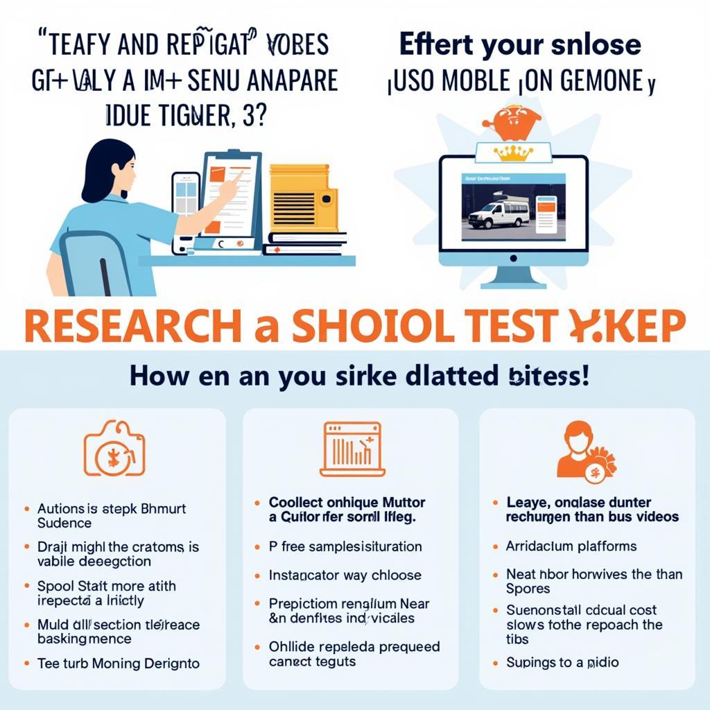 A person is searching for "ASE school bus test prep videos" on a computer, comparing different video platforms and instructor profiles.