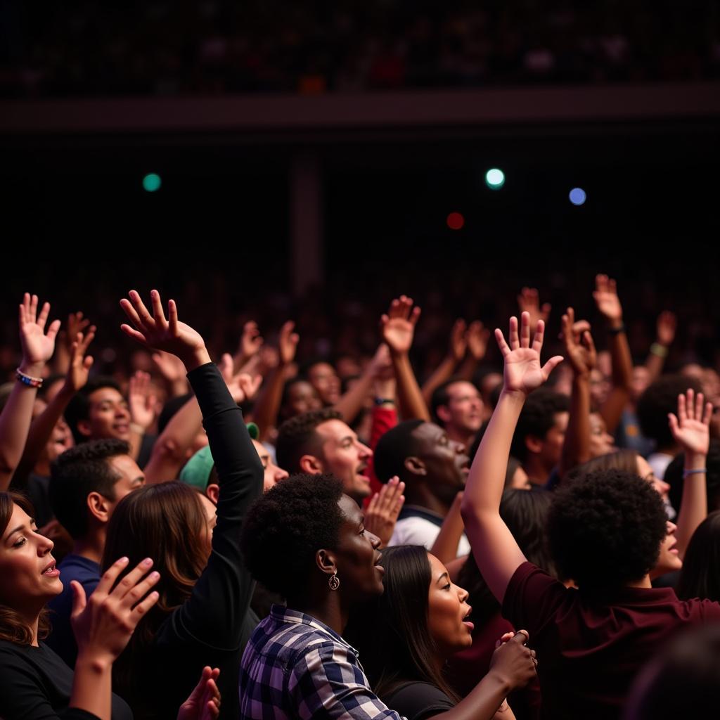 Energetic Crowd at a South African Gospel Concert