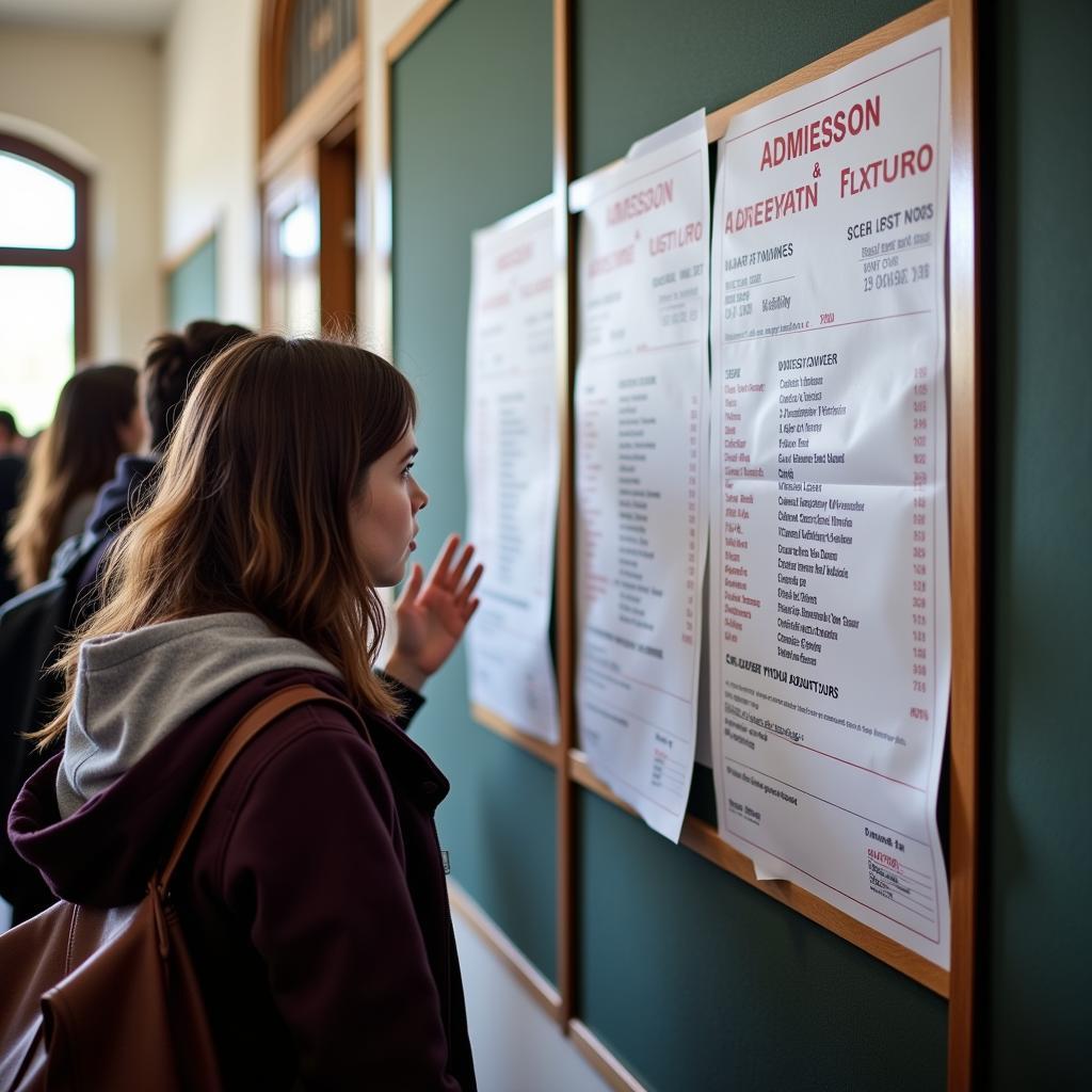 Student Checking University Admission List