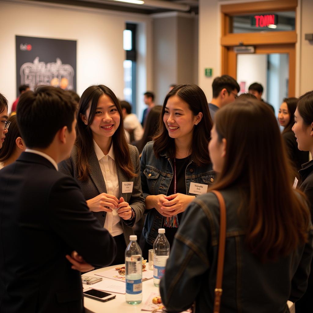 Students networking at an ASEAN event in Boston